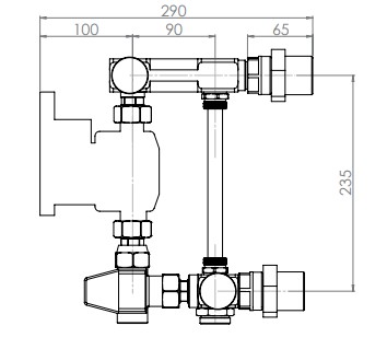 Pump system for brass and glass fiber reinforced polypropylene manifolds
